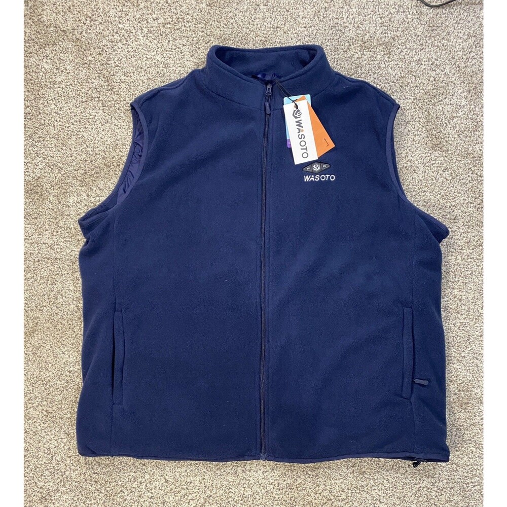 Wasoto Heated Apparel Vest Men’s 3XL Soft Shell Battery Powered Blue Vest Only